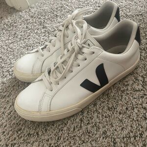 VEJA White Sneakers with Black Accents